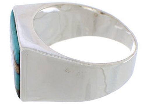 Native American Pueblo Design Multicolor Ring Size 11-3/4 EX42404